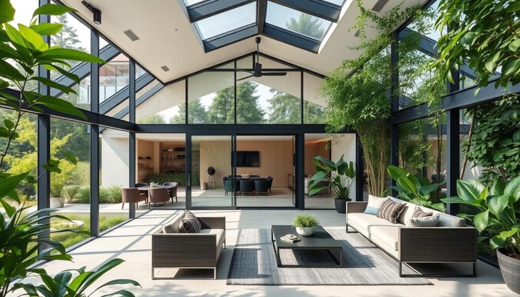 Skylounge in modernem Gartenhaus