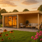 Fjordholz Gartenhaus Alu Concept 44 A mit Anbau