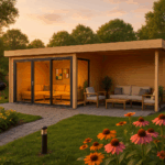 Fjordholz Gartenhaus Alu Concept 44 A mit Anbau