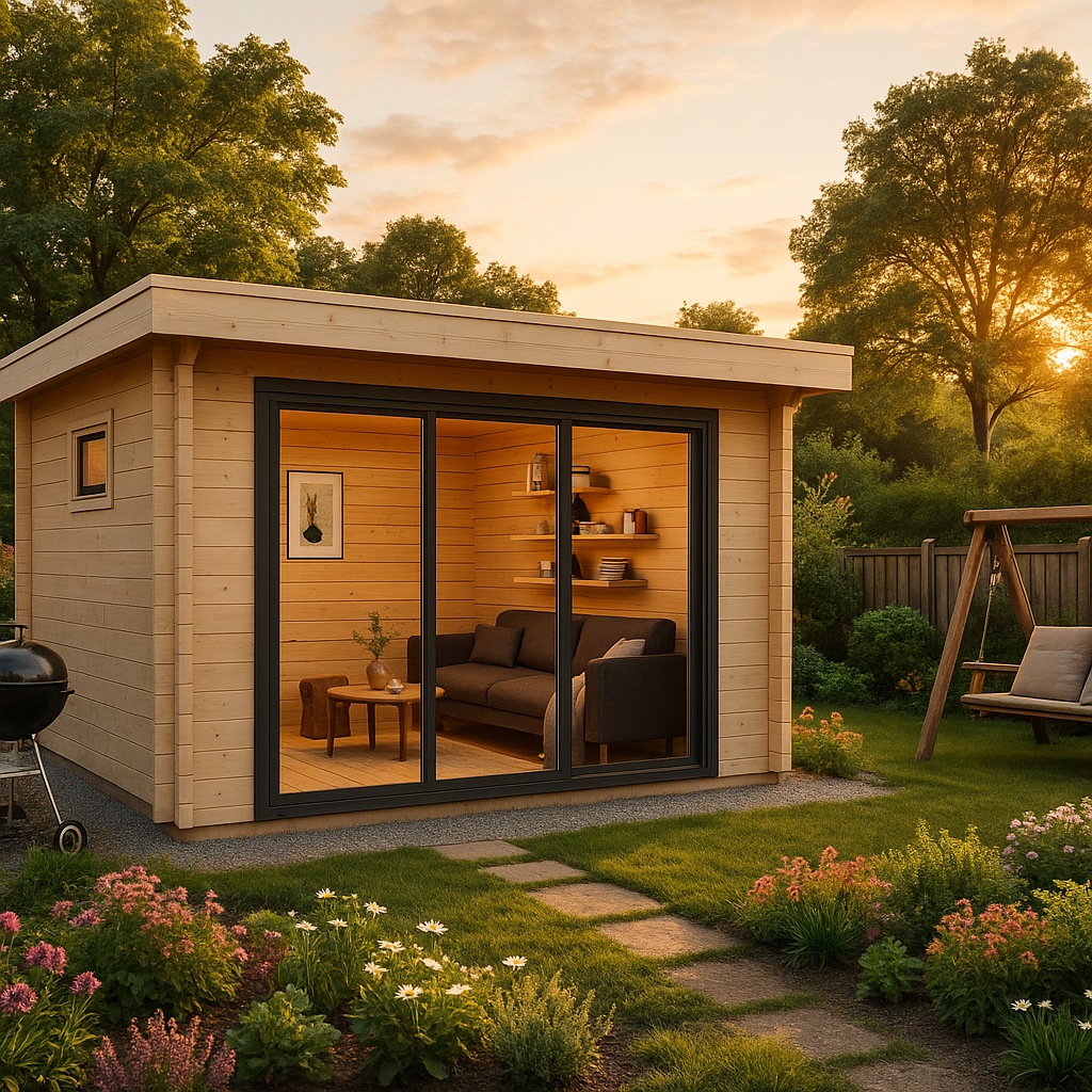 Fjordholz Gartenhaus Modell Kubi 44 Alu Concept