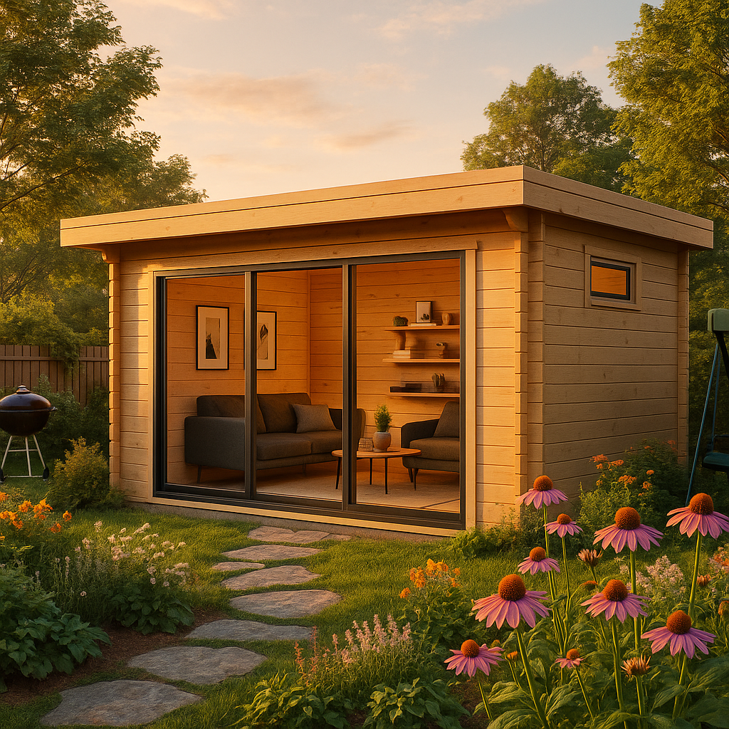 Fjordholz Gartenhaus Modell Kubi 44 Alu Concept