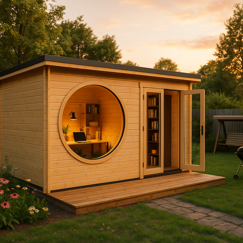 Fjordholz Gartenhaus Modell Office Box Größe L nat