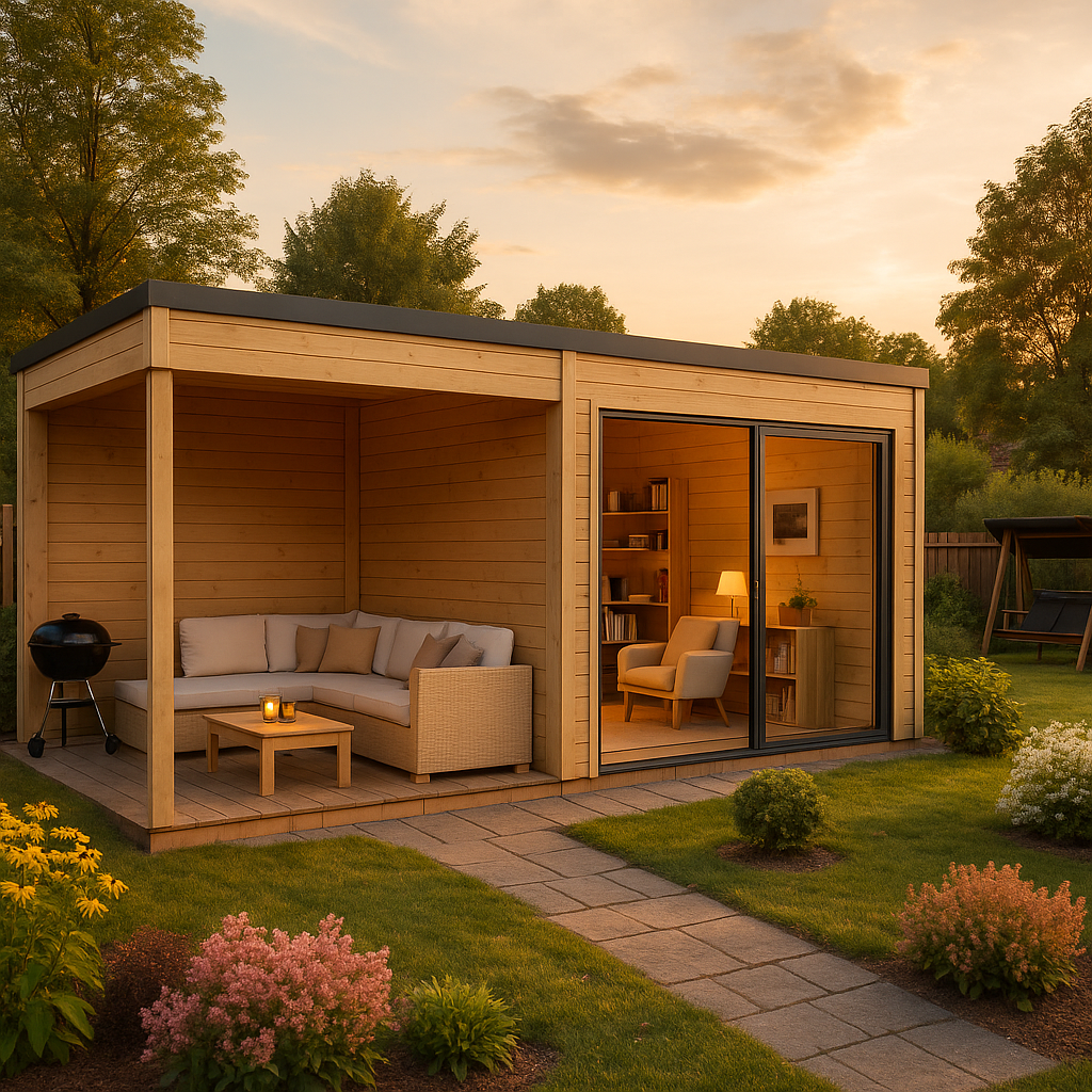 Fjordholz Gartenhaus Modell Q-BIC Alu 44 A + SD