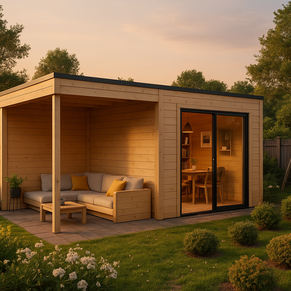 Fjordholz Gartenhaus Modell Q-BIC Alu 44 A + SD