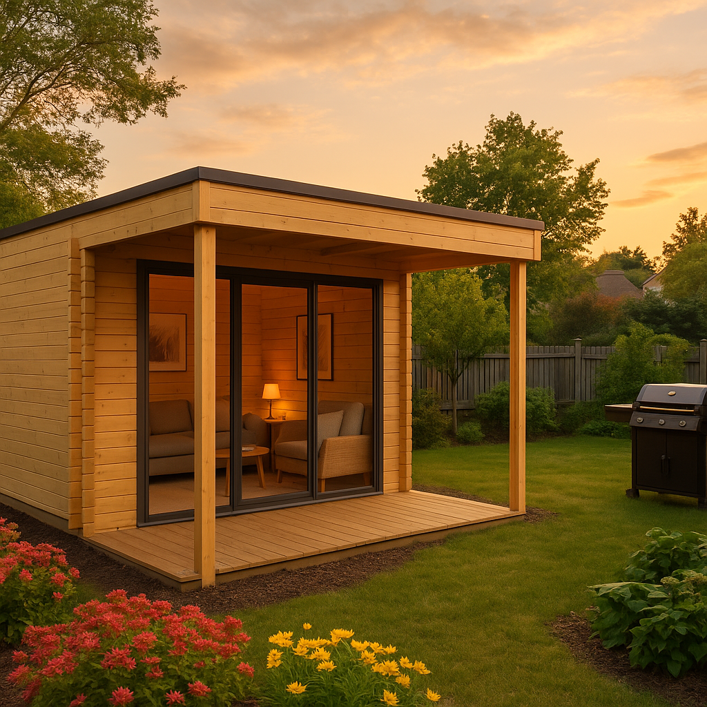 Fjordholz Gartenhaus Modell Q-BIC Alu 44 A + VD