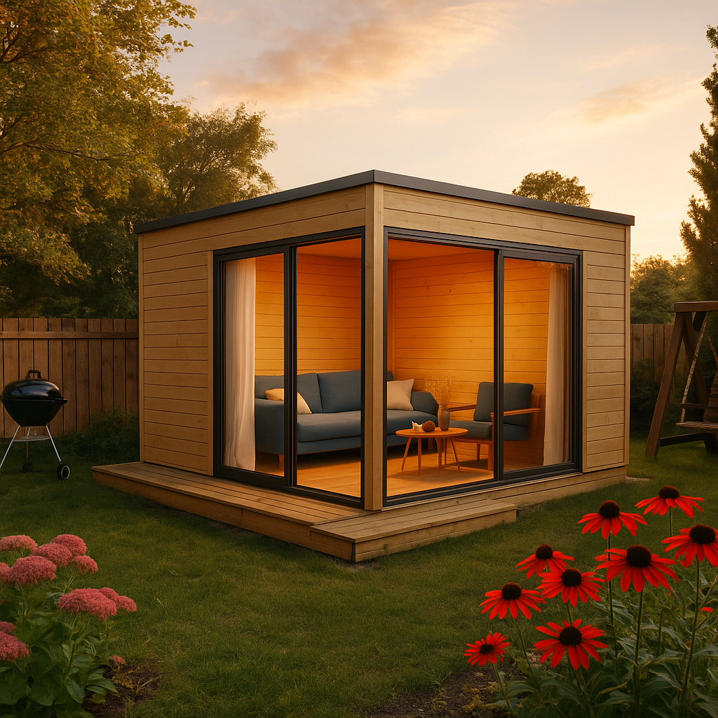 Fjordholz Gartenhaus Modell Q-BIC Alu 44 B
