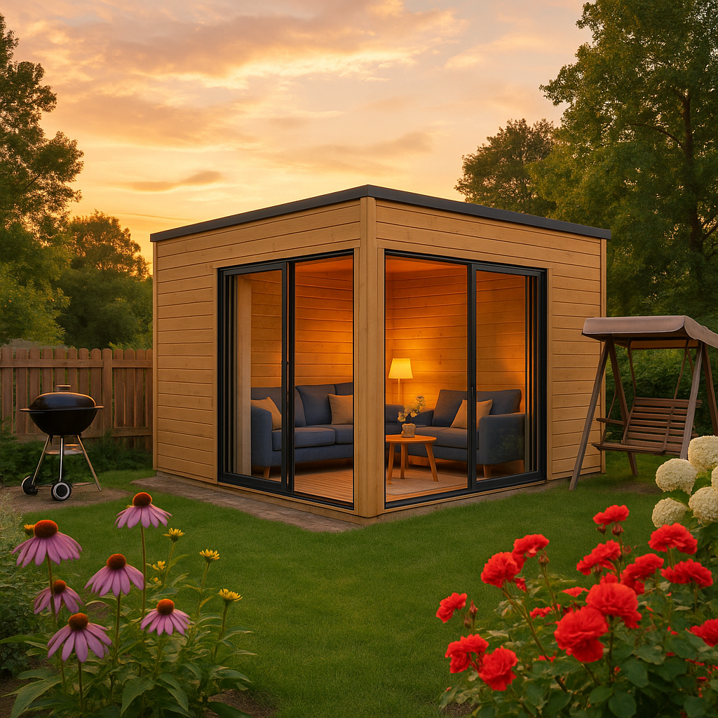 Fjordholz Gartenhaus Modell Q-BIC Alu 44 B