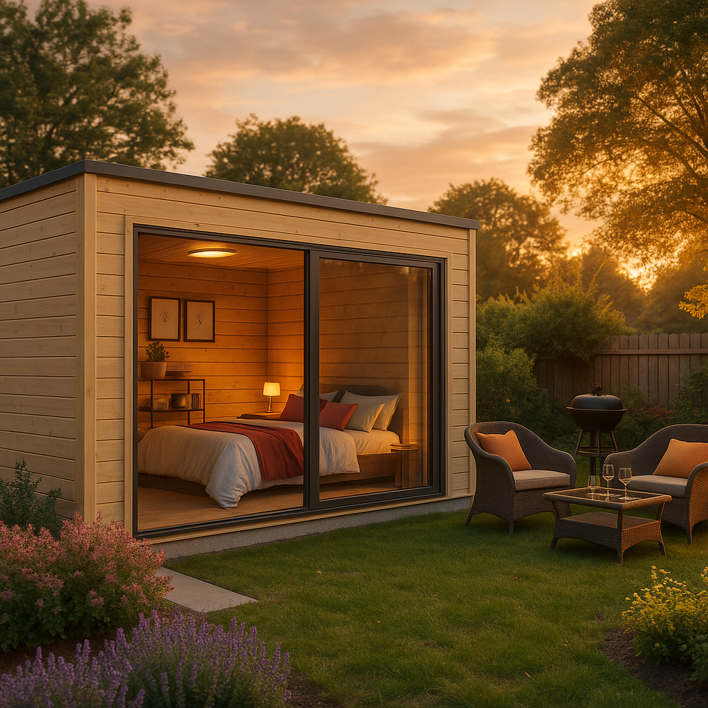 Fjordholz Gartenhaus Modell Q-BIC Alu 44 C