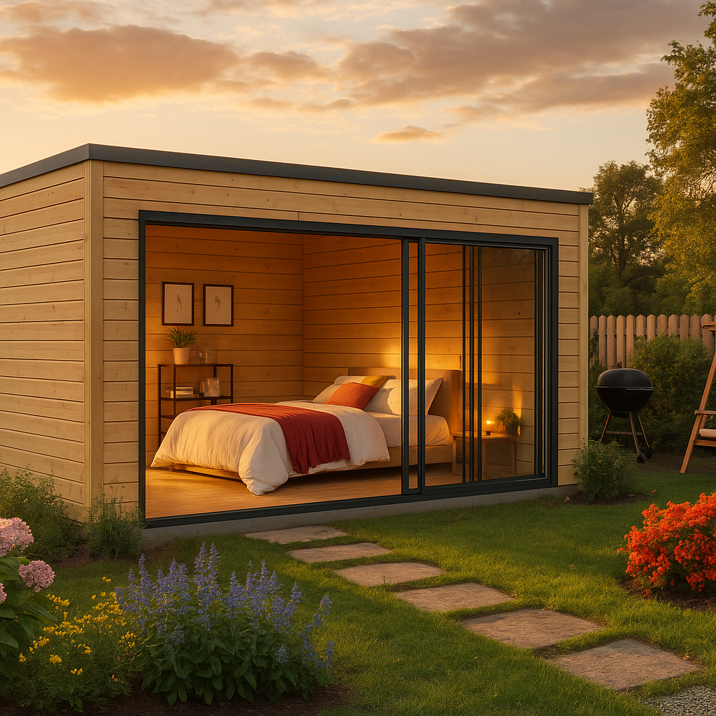 Fjordholz Gartenhaus Modell Q-BIC Alu 44 C