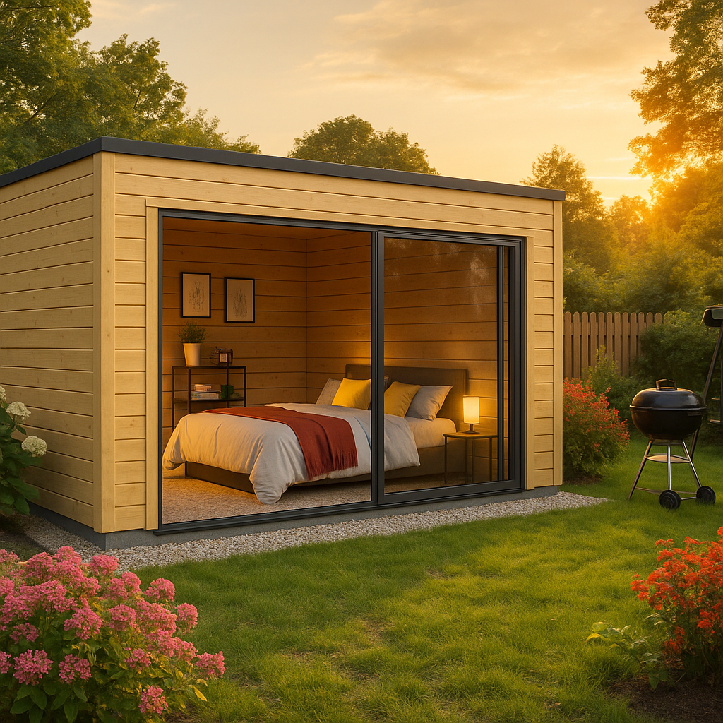 Fjordholz Gartenhaus Modell Q-BIC Alu 44 C