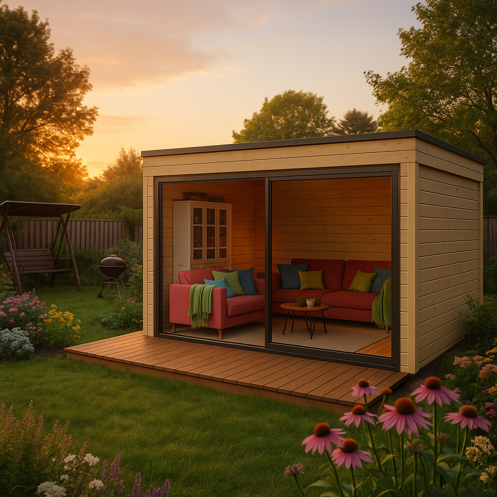 Fjordholz Gartenhaus Modell Q-BIC Alu 44 E