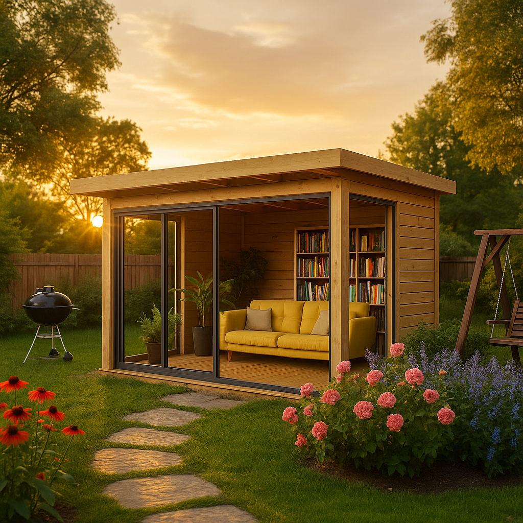 Fjordholz Gartenhaus Modell Q-BIC Alu 44 F