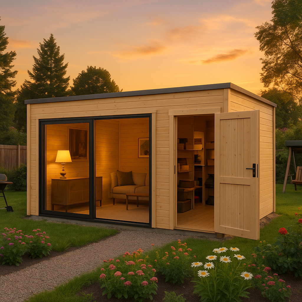 Fjordholz Gartenhaus Modell Q-BIC Alu 44 H