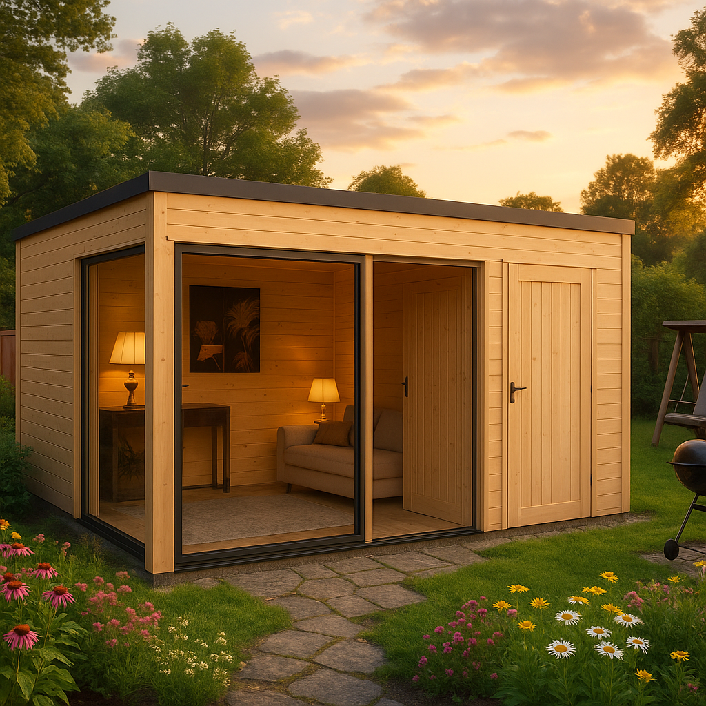Fjordholz Gartenhaus Modell Q-BIC Alu 44 H