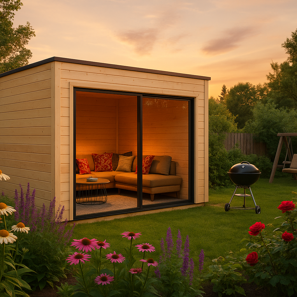 Fjordholz Gartenhaus Modell Q-BIC Alu 70 A