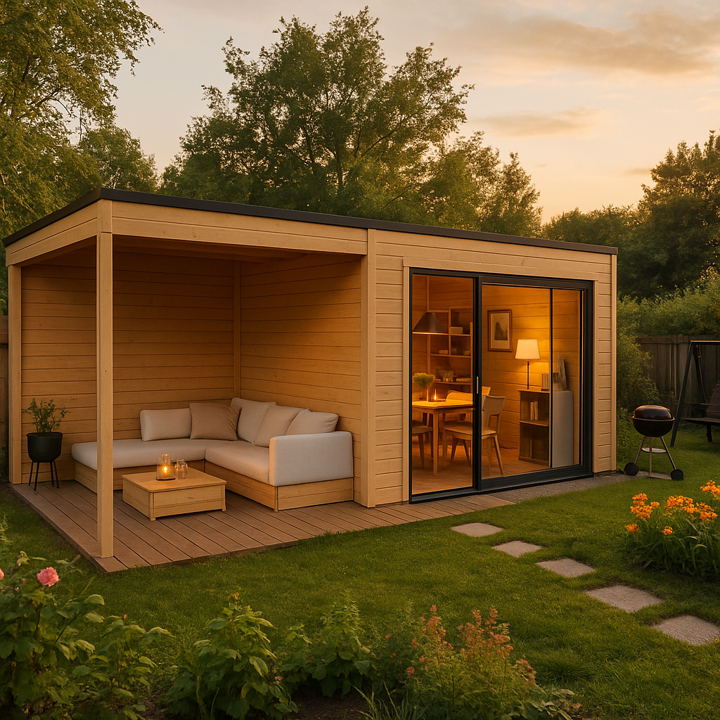 Fjordholz Gartenhaus Modell Q-BIC Alu 70 A + SD