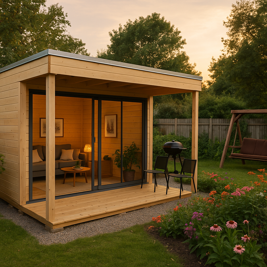 Fjordholz Gartenhaus Modell Q-BIC Alu 70 A + VD