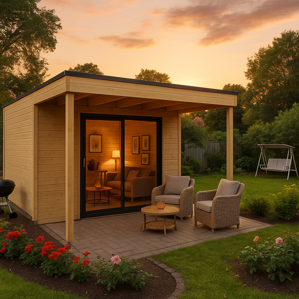 Fjordholz Gartenhaus Modell Q-BIC Alu 70 A + VD