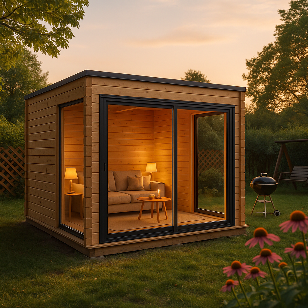 Fjordholz Gartenhaus Modell Q-BIC Alu 70 B