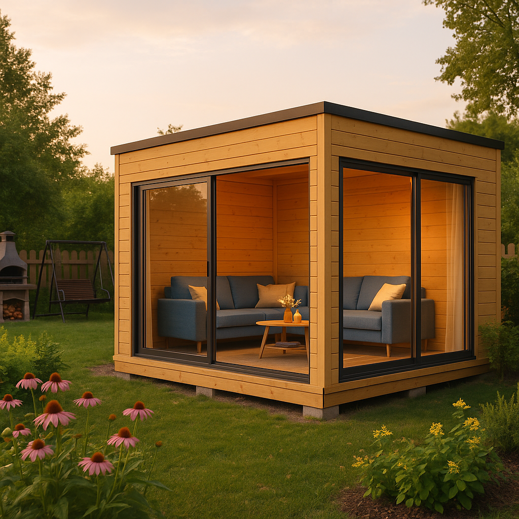 Fjordholz Gartenhaus Modell Q-BIC Alu 70 B