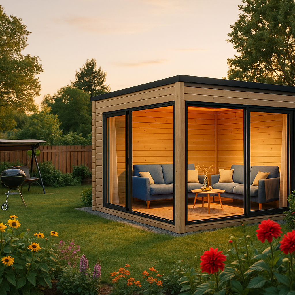 Fjordholz Gartenhaus Modell Q-BIC Alu 70 B