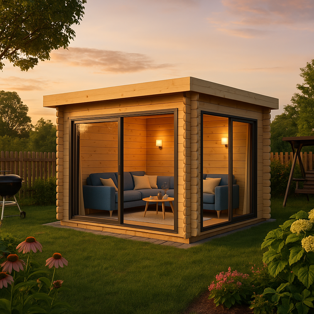 Fjordholz Gartenhaus Modell Q-BIC Alu 70 B