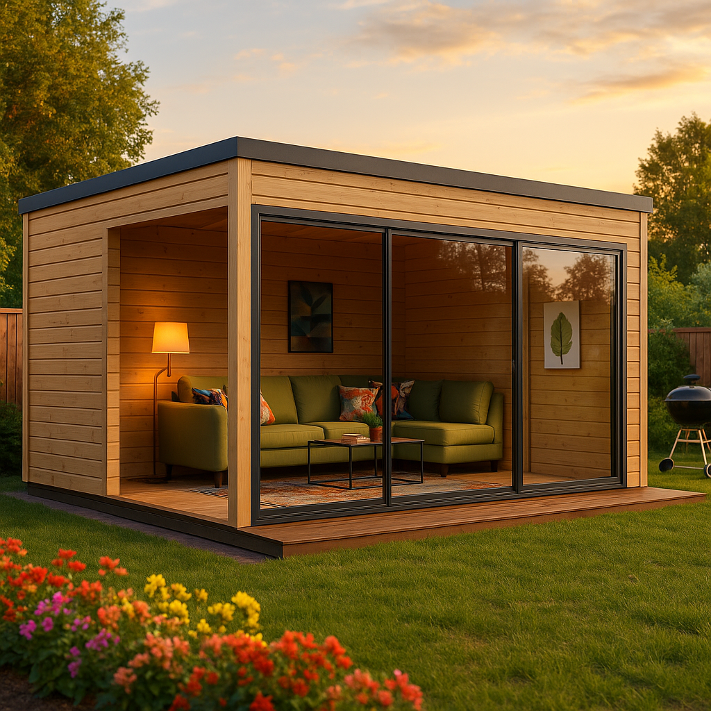 Fjordholz Gartenhaus Modell Q-BIC Alu 70 D