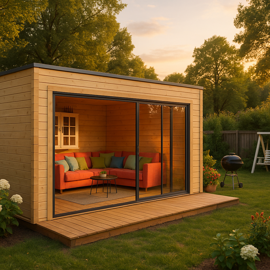 Fjordholz Gartenhaus Modell Q-BIC Alu 70 E