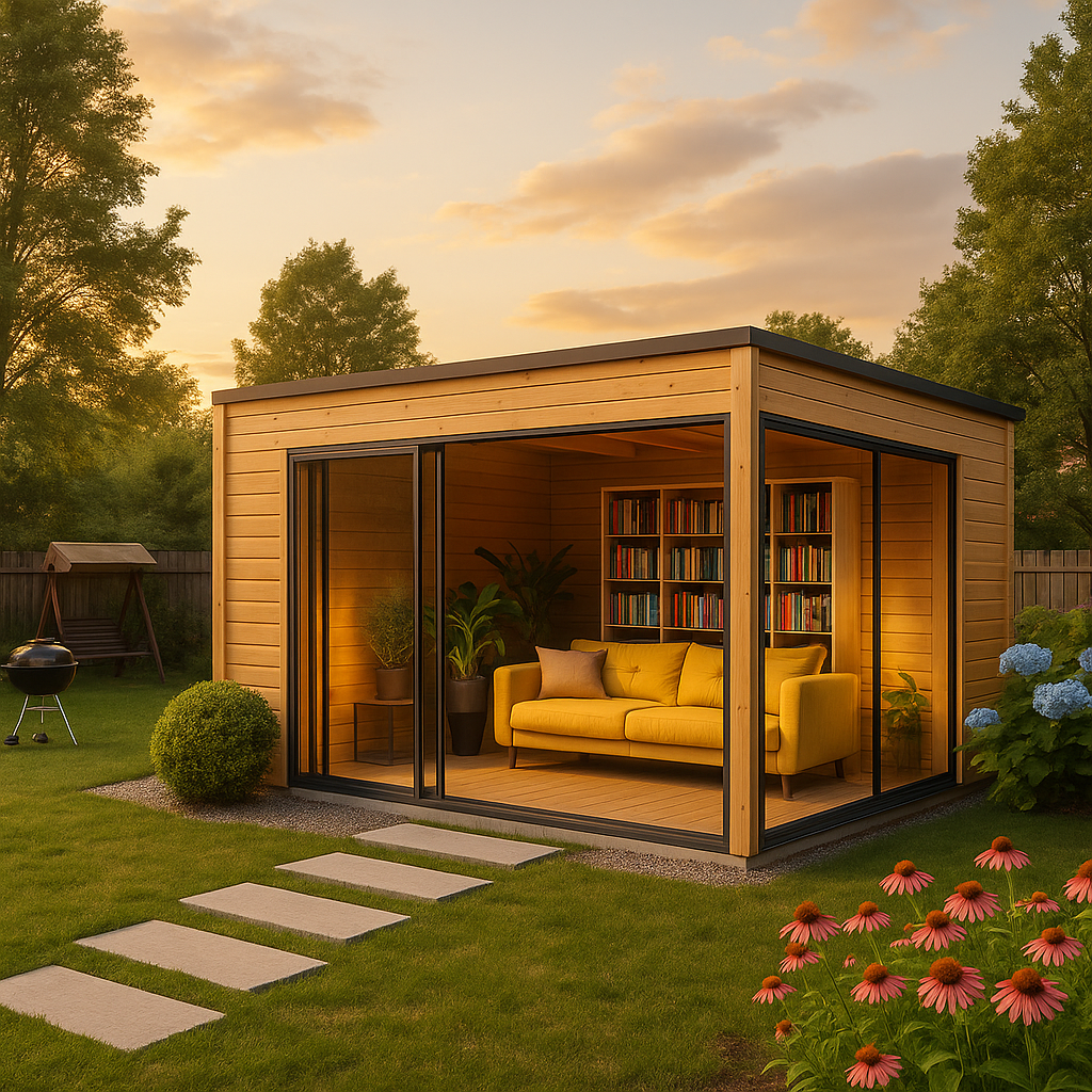 Fjordholz Gartenhaus Modell Q-BIC Alu 70 F