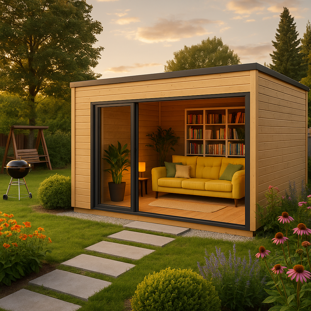 Fjordholz Gartenhaus Modell Q-BIC Alu 70 F