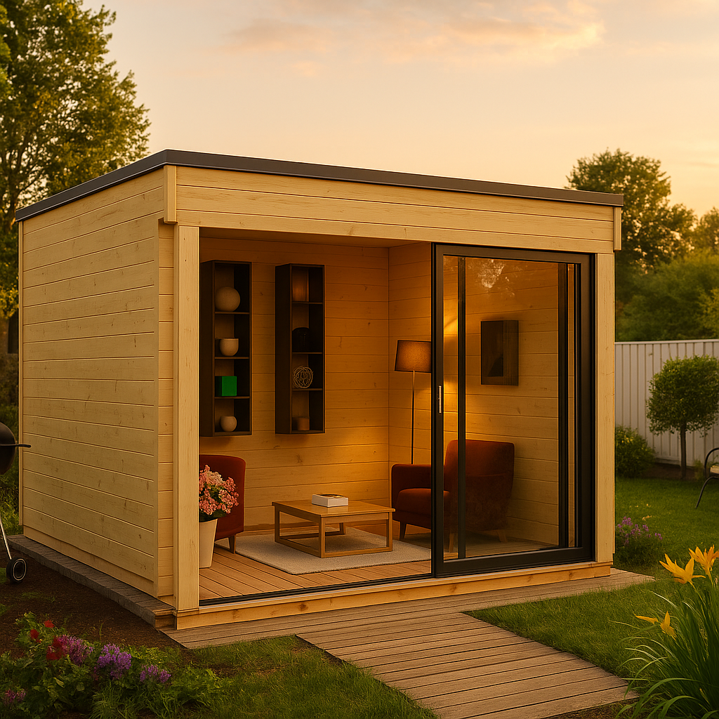 Fjordholz Gartenhaus Modell Q-BIC Alu 70 G