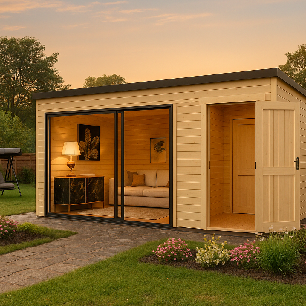 Fjordholz Gartenhaus Modell Q-BIC Alu 70 H