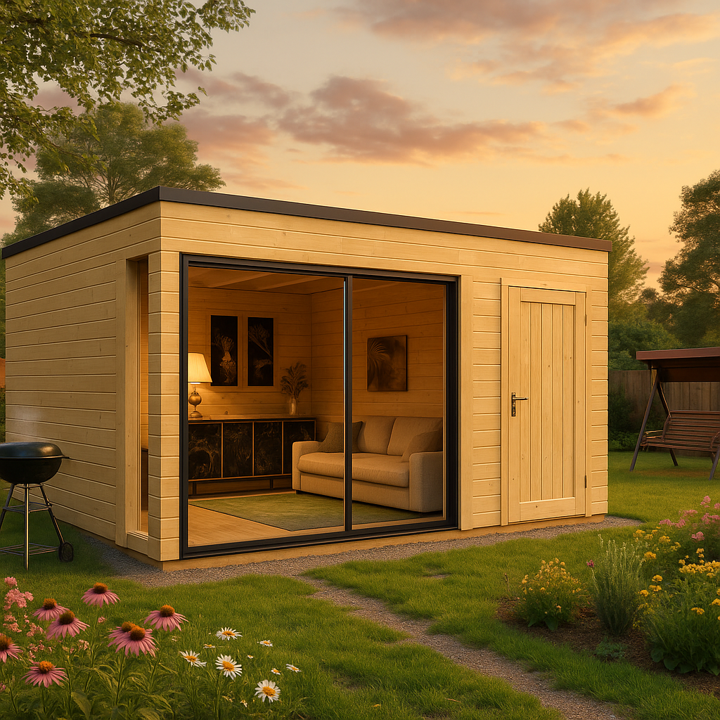 Fjordholz Gartenhaus Modell Q-BIC Alu 70 H