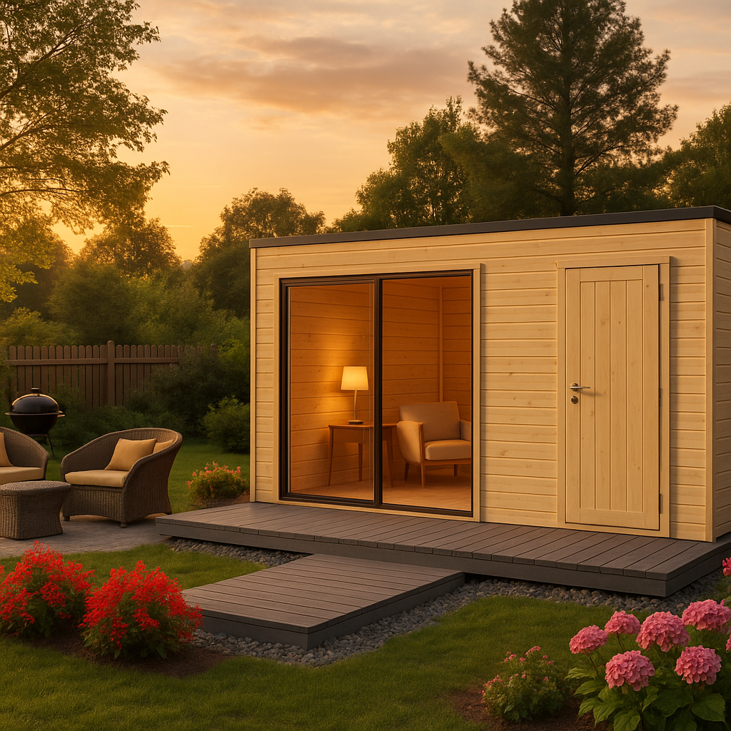 Fjordholz Gartenhaus Modell Q-BIC Alu 70 I