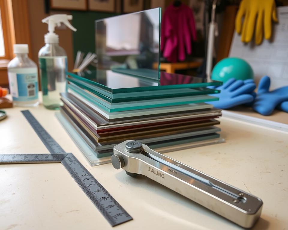 Glasschneidewerkzeuge und Materialien