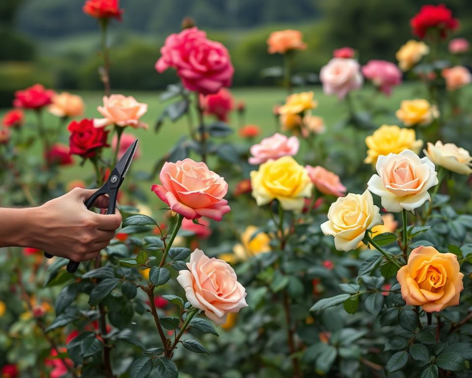 Verschiedene Rosenarten schneiden