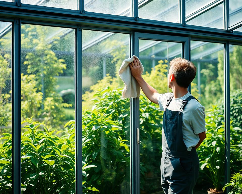 Wartung Glashäuser Reinigung
