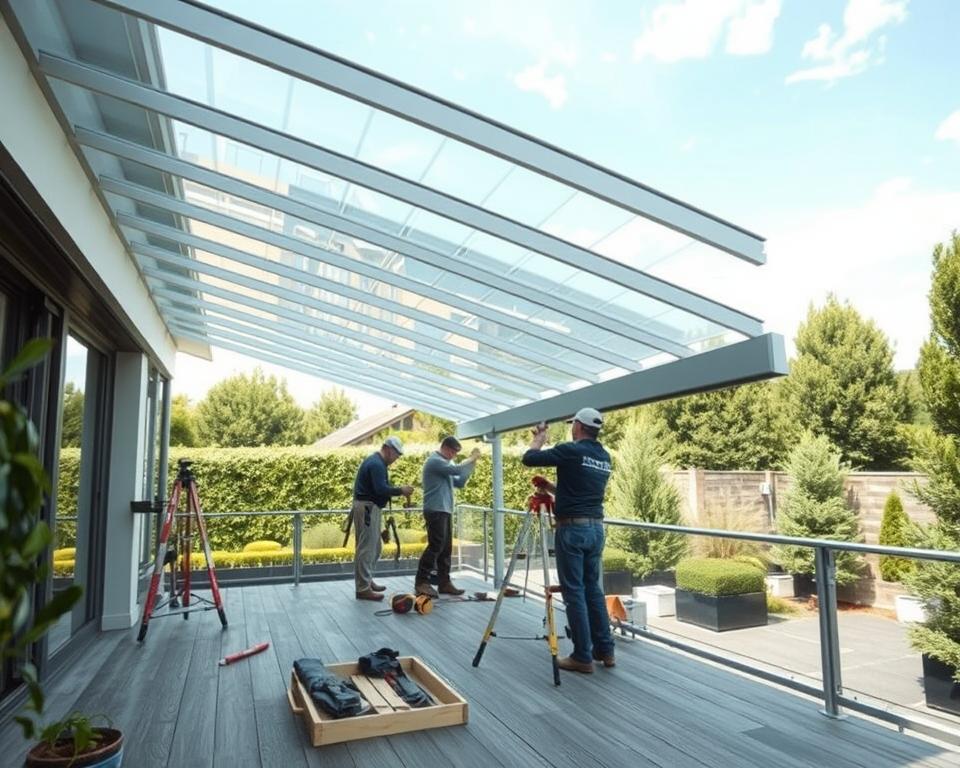 Terrassenüberdachung Montage
