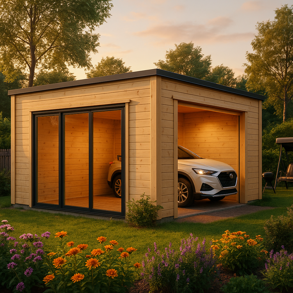 Fjordholz Holzgarage Modell Q-Bic 34 B