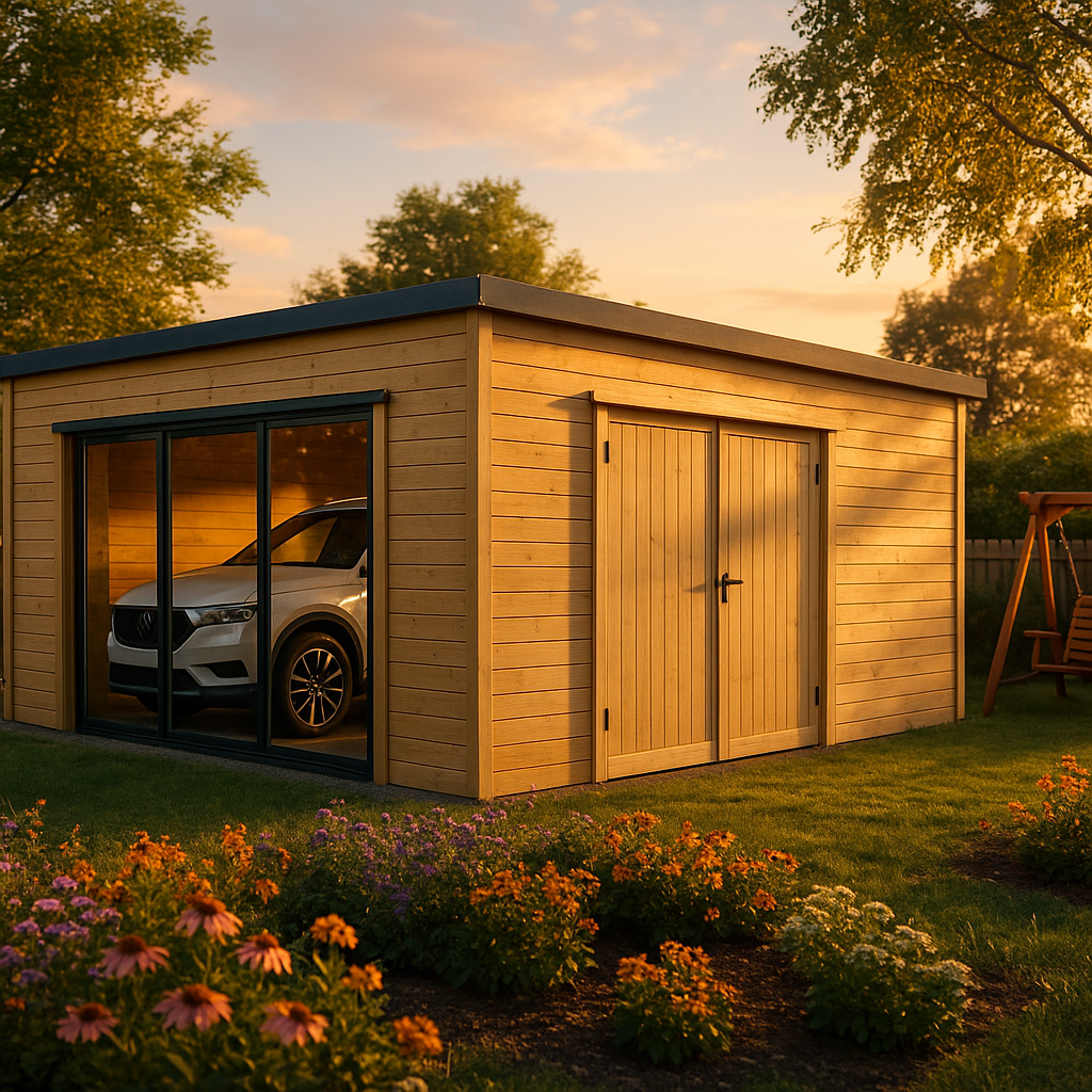 Fjordholz Holzgarage Modell Q-Bic 34 B