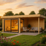 Fjordholz Gartenhaus Alu Concept 44 A mit Anbau