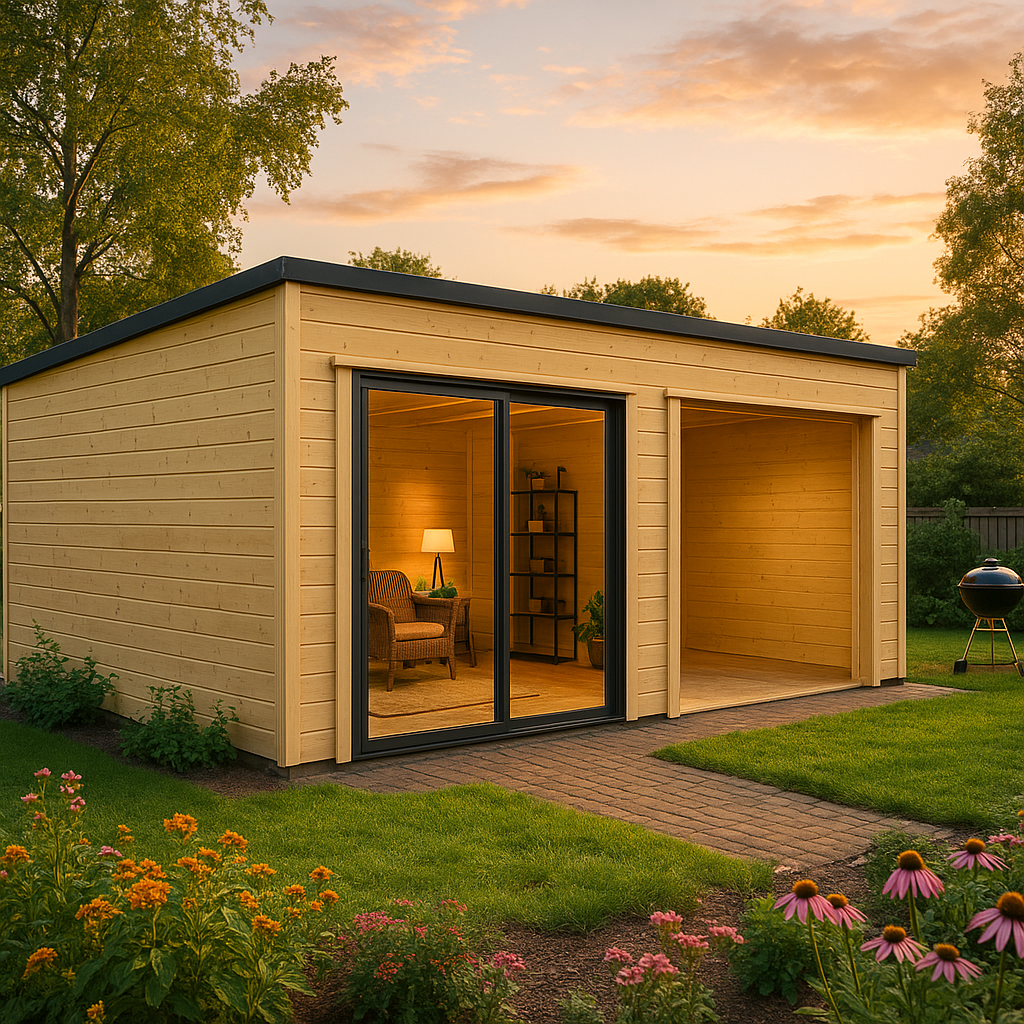 Fjordholz Holzgarage Modell Q-Bic 34 B