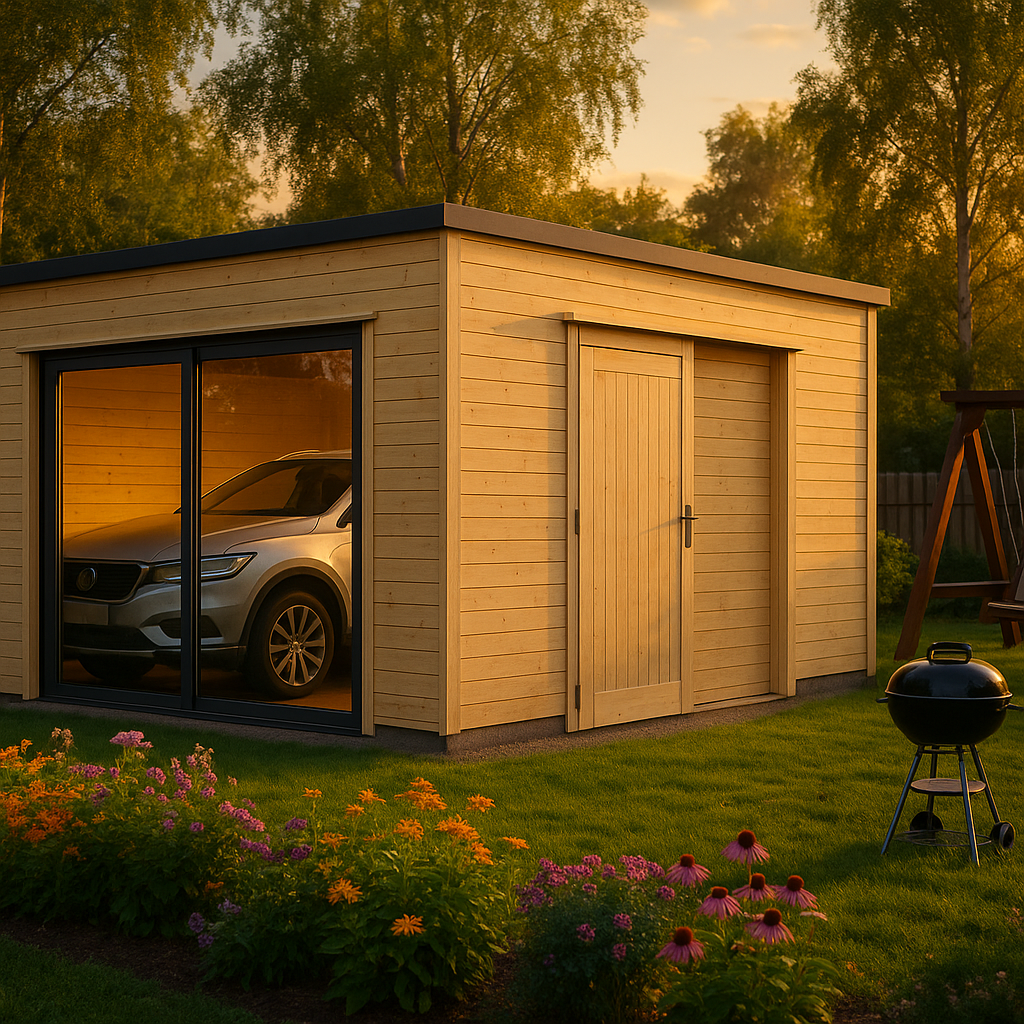 Fjordholz Holzgarage Modell Q-Bic 34 B