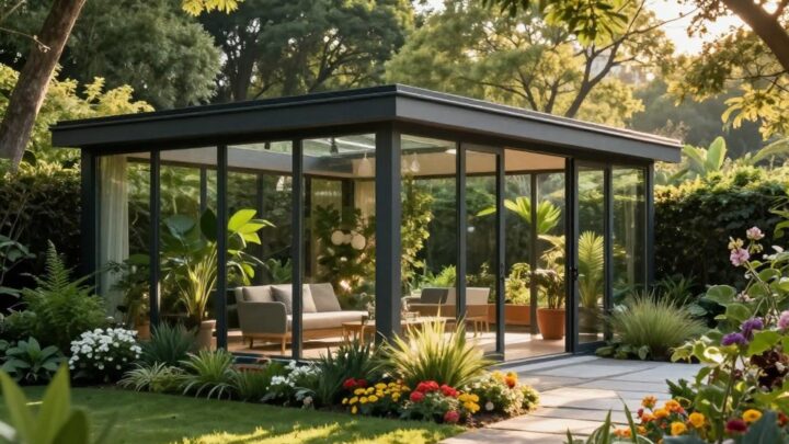 Glasgartenhaus mit Abhörschutz