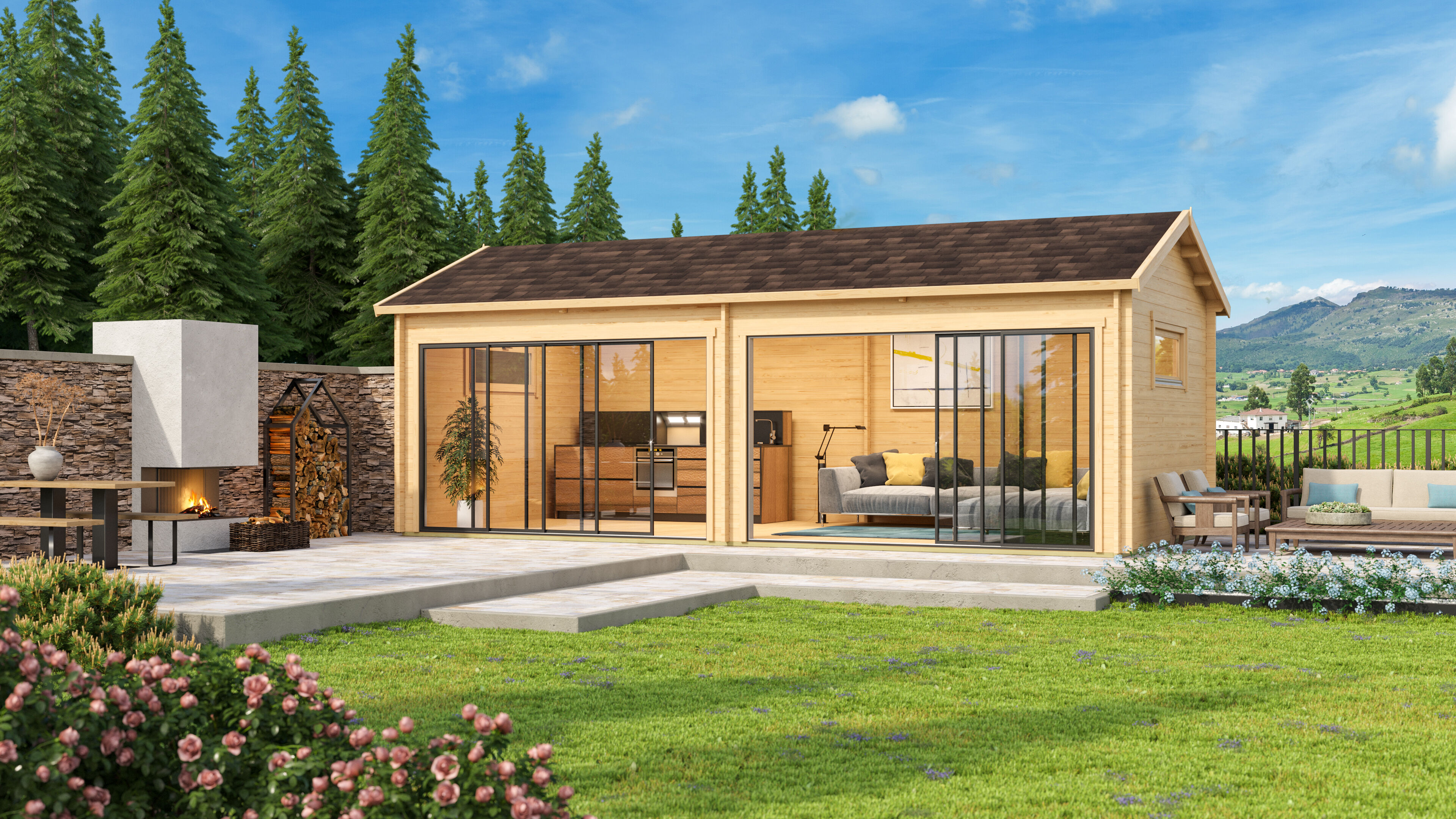 Fjordholz Gartenhaus Alu Concept Jara 44 B