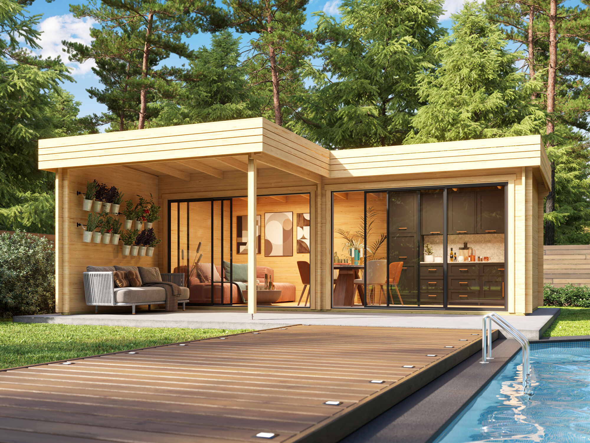 Fjordholz Gartenhaus Alu Concept Lasse 44 B