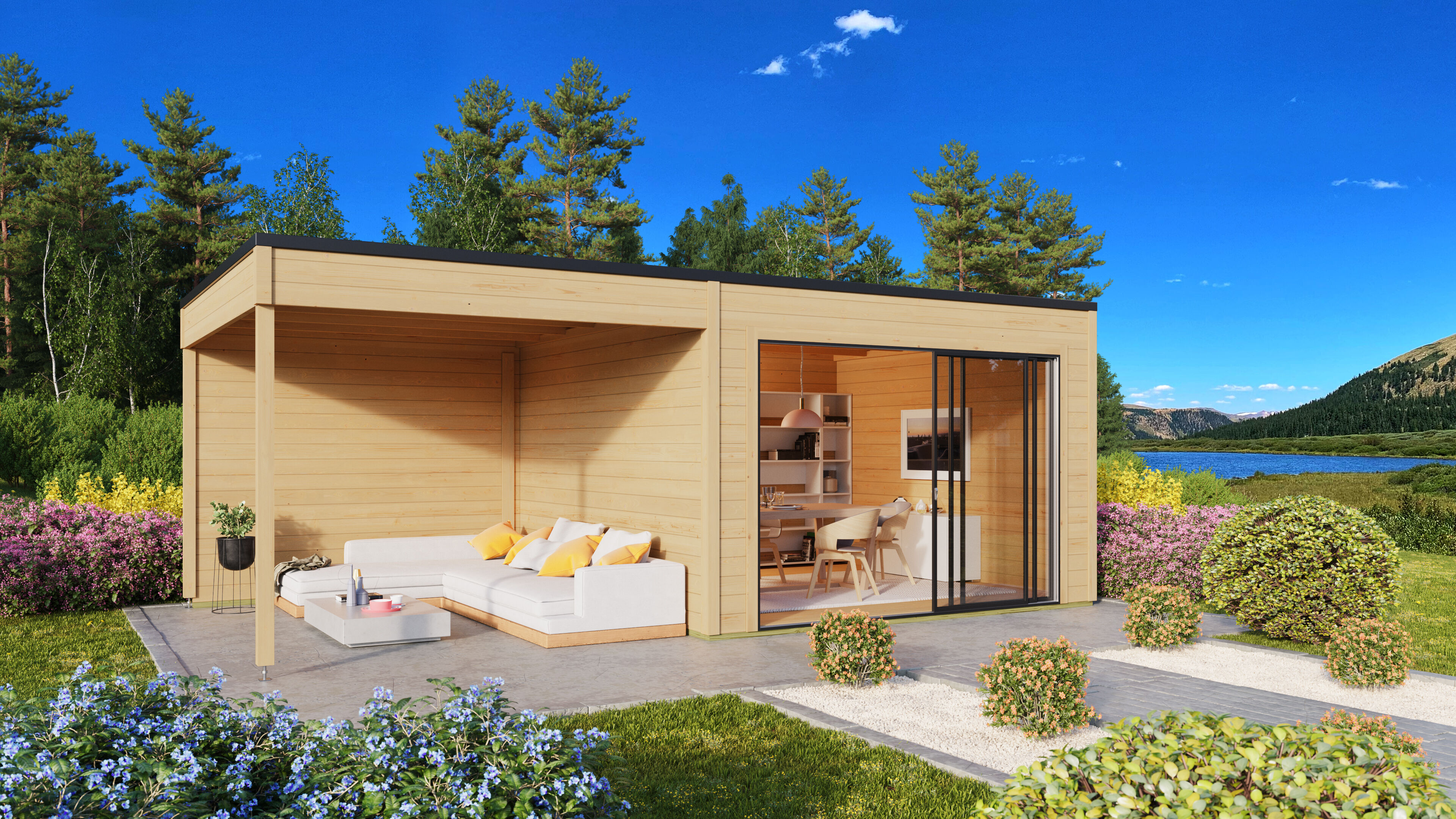 Fjordholz Gartenhaus Modell Q-BIC Alu 44 A + SD Fjordholz Gartenhaus Modell Q-BIC Alu 44 A + SD