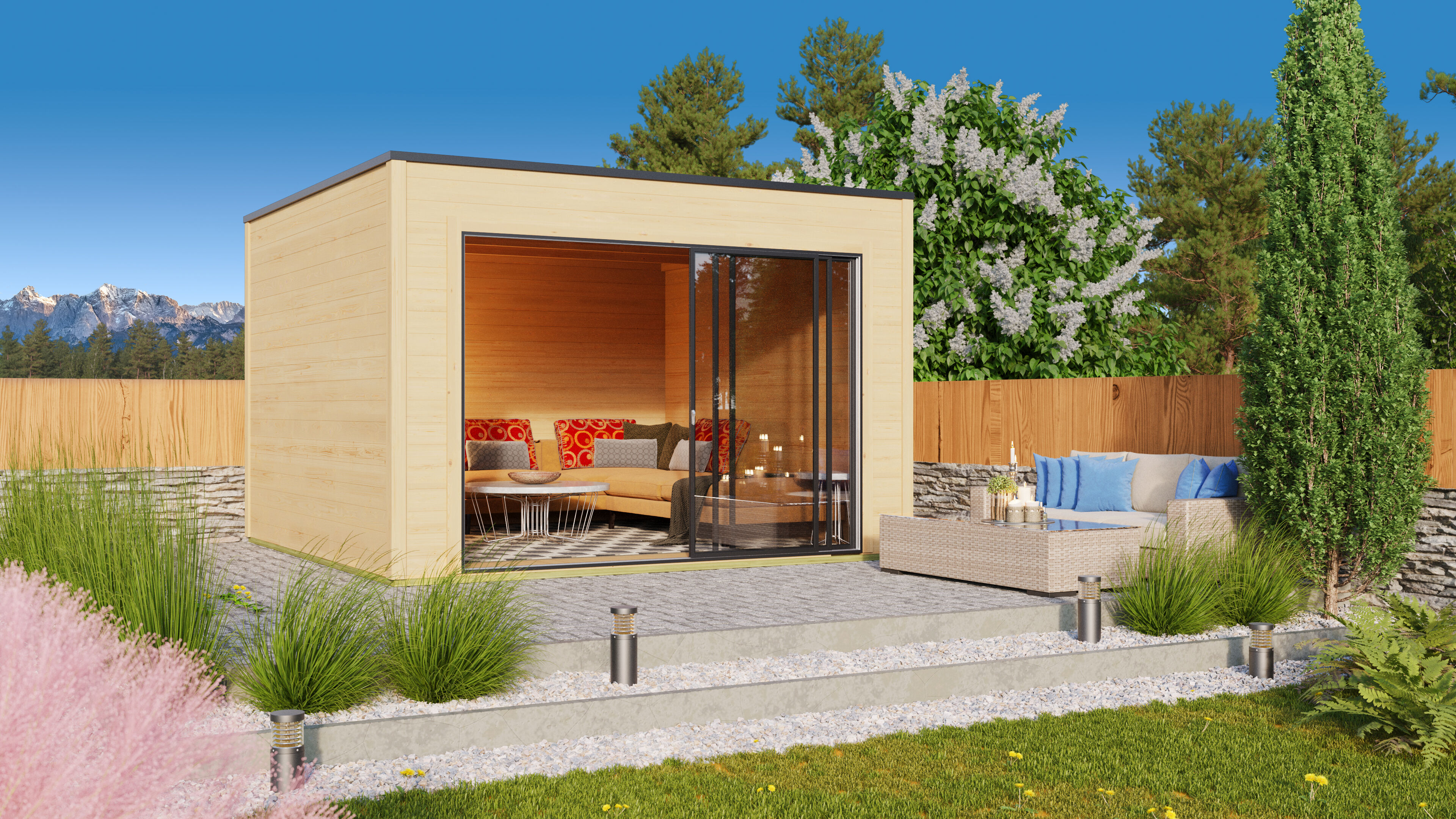 Fjordholz Gartenhaus Modell Q-BIC Alu 70 A