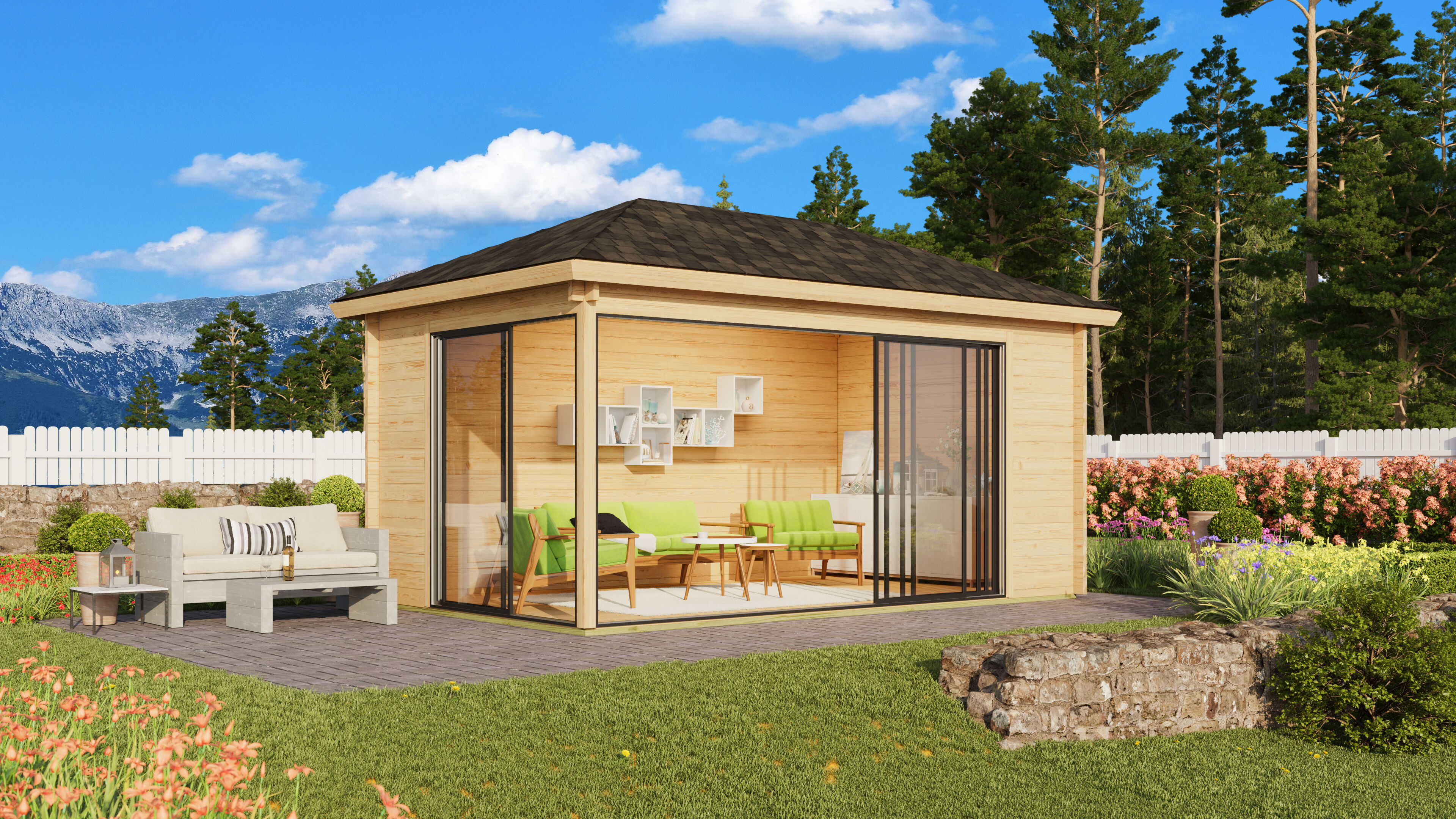 Fjordholz Gartenpavillon Modell Alu 44 C