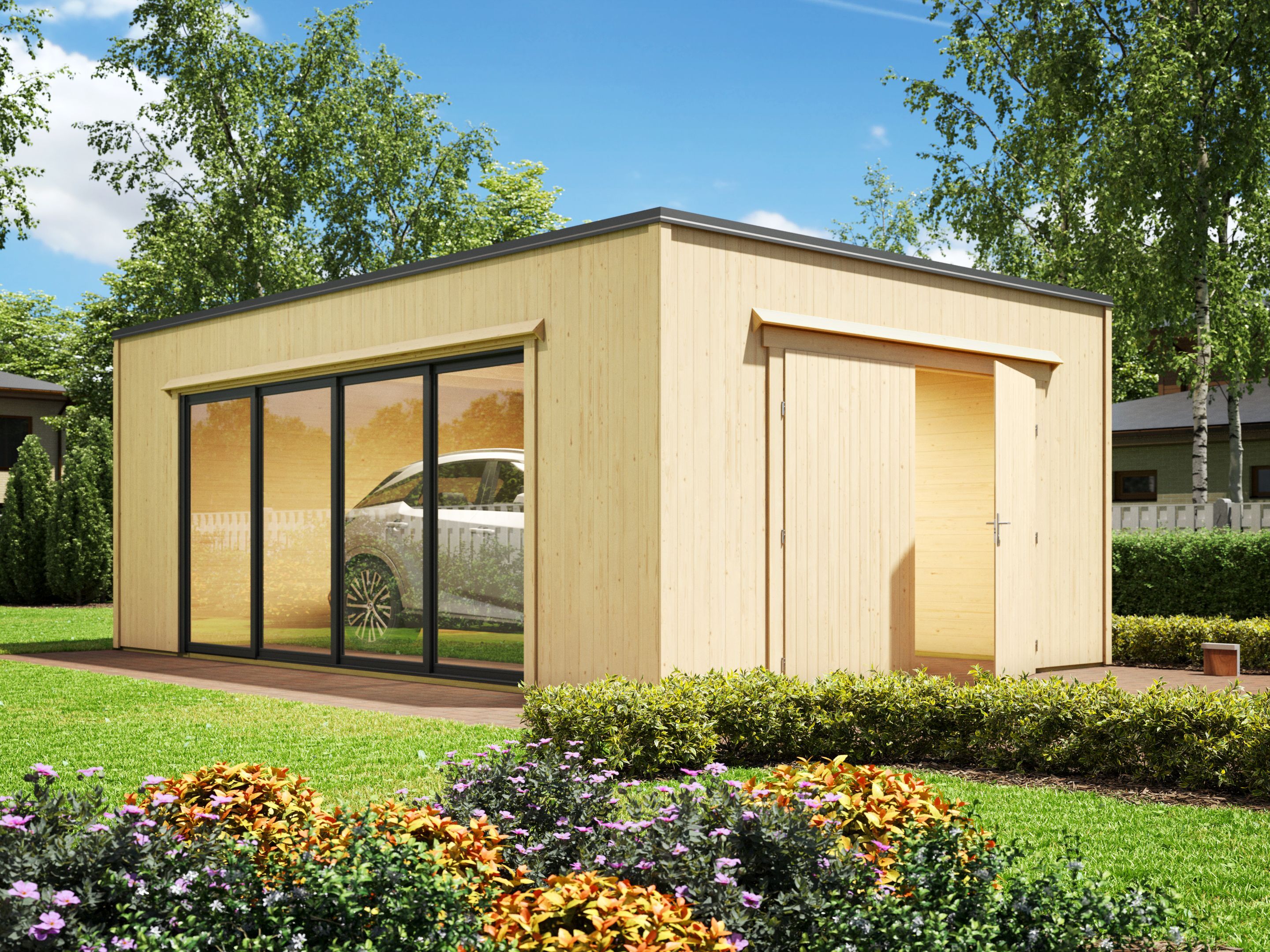 Fjordholz Holzgarage Modell Q-Bic 34 B